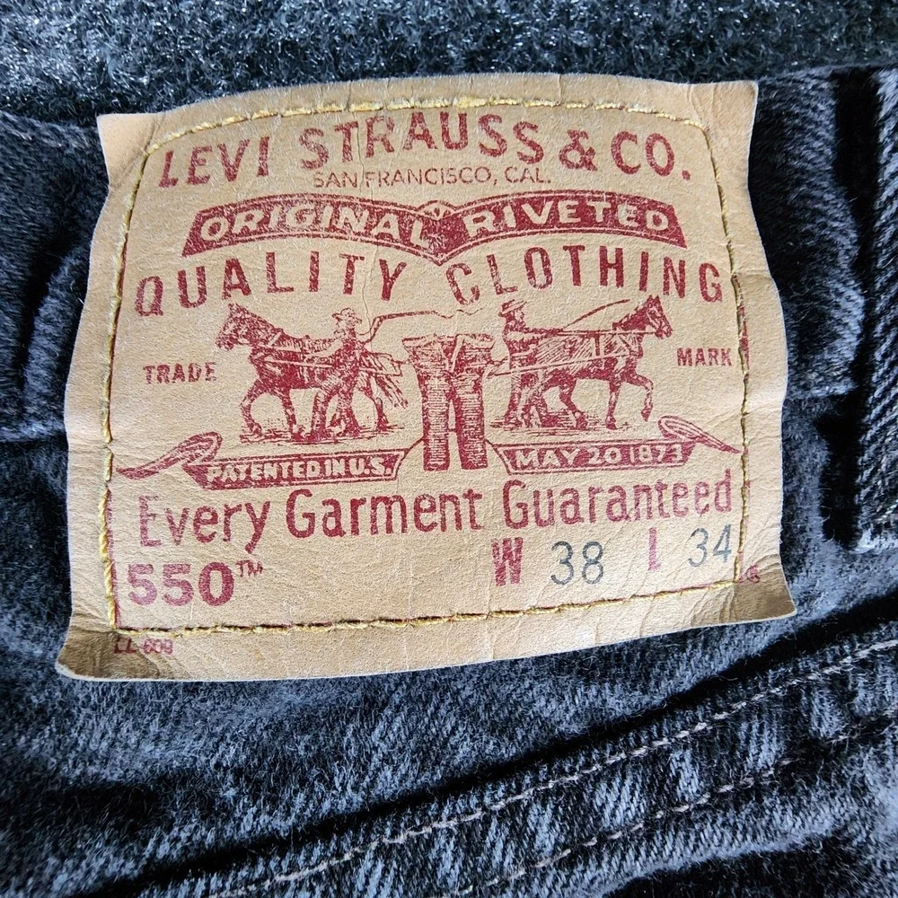 VTG Levis 550 Jeans Black Men's 38x34 Fit 34x32 Y2K 2000‎ Relaxed Fit Denim